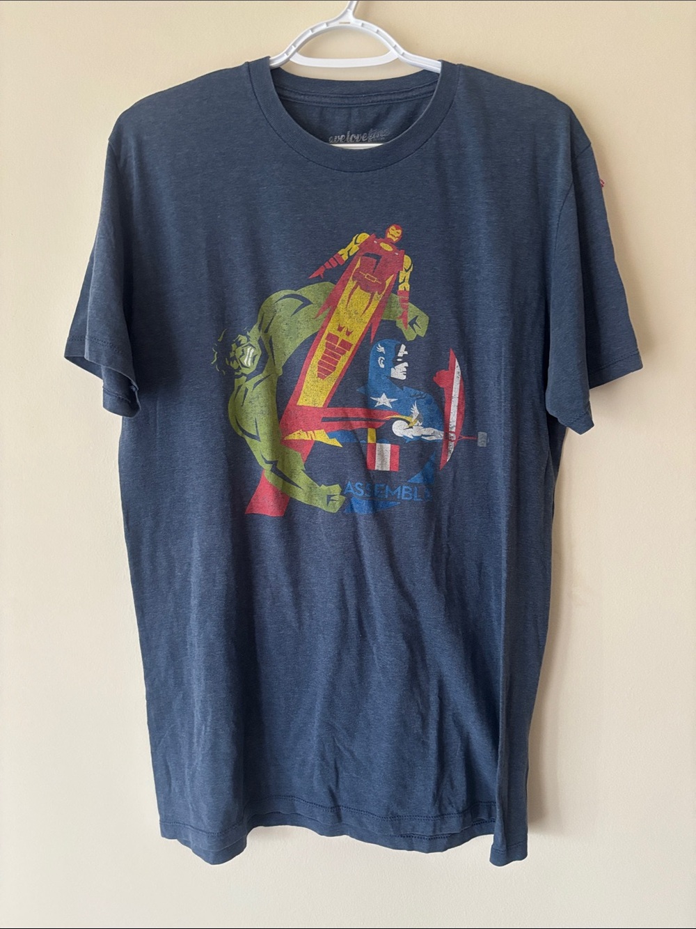 Marvel Short Sleeve Avengers 6 Graphic Tee - Navy with Multicolor Print